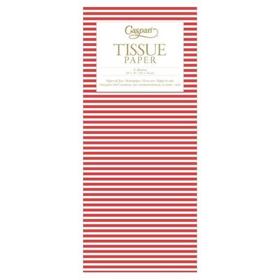 Caspari Mini Stripe Tissue Paper in Red - 4 Sheets