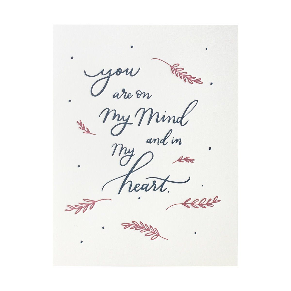 On Mind and In Heart Letterpress Card