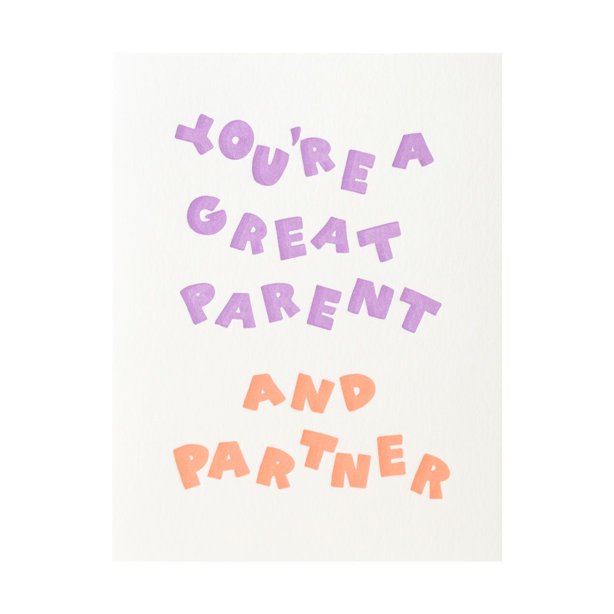 Parent and Partner Letterpress Card