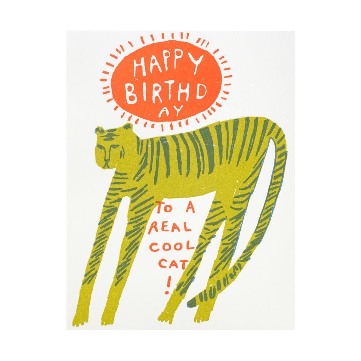 Tiger Birthday Letterpress Card