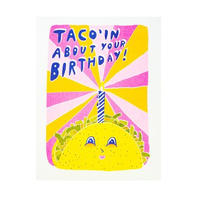 Taco Birthday Riso Card