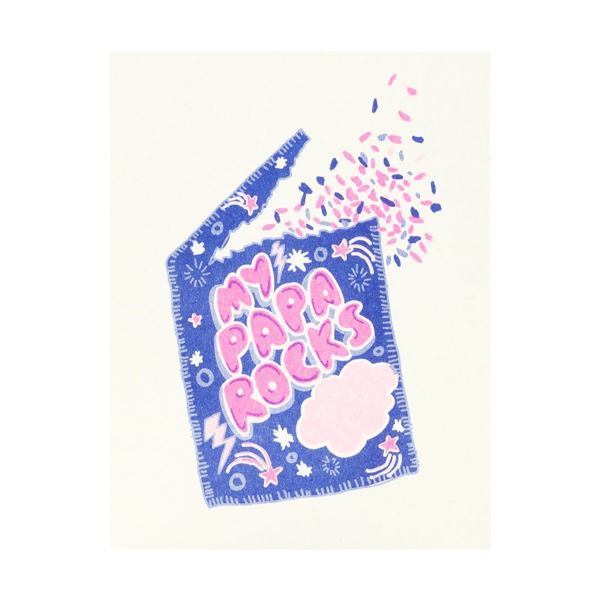 My Papa Rocks Riso Card