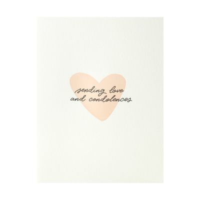 Sending Love and Condolences Letterpress Card