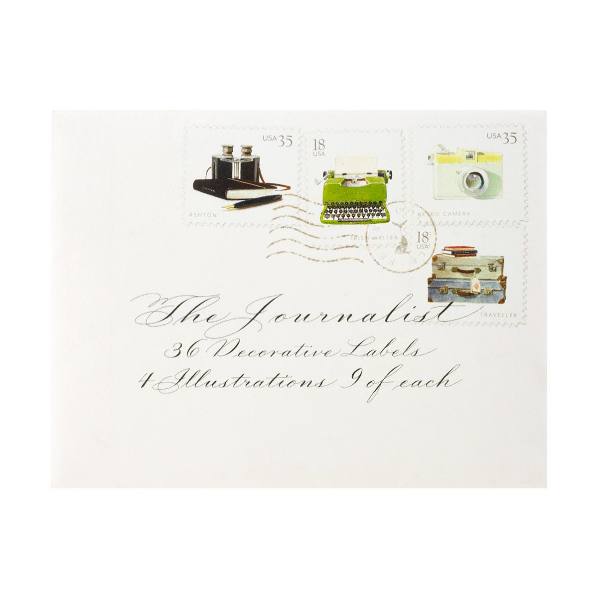 The Journalist Decorative Labels (NOT postage)