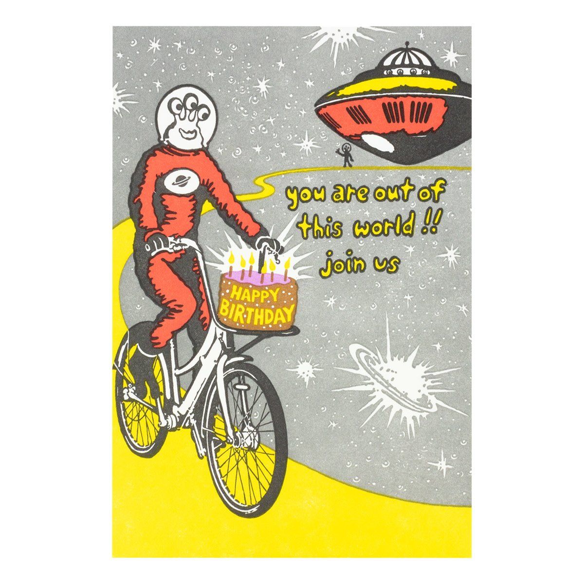 Happy Birthday from Space! Letterpress Card