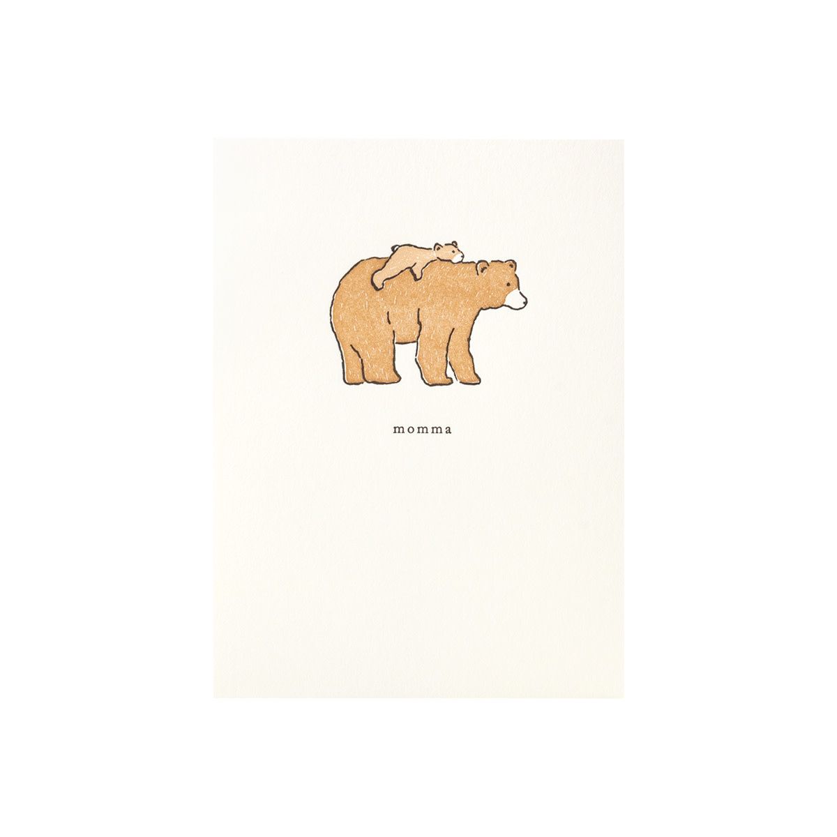 Momma Bear Letterpress Card