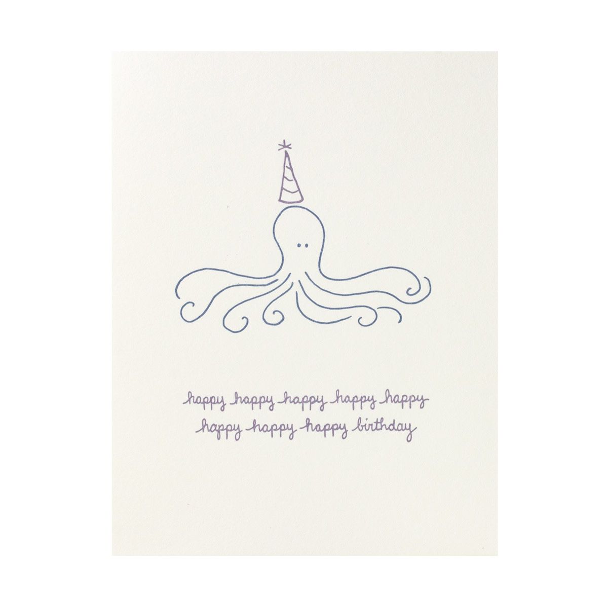 Birthday Octopus Letterpress Card