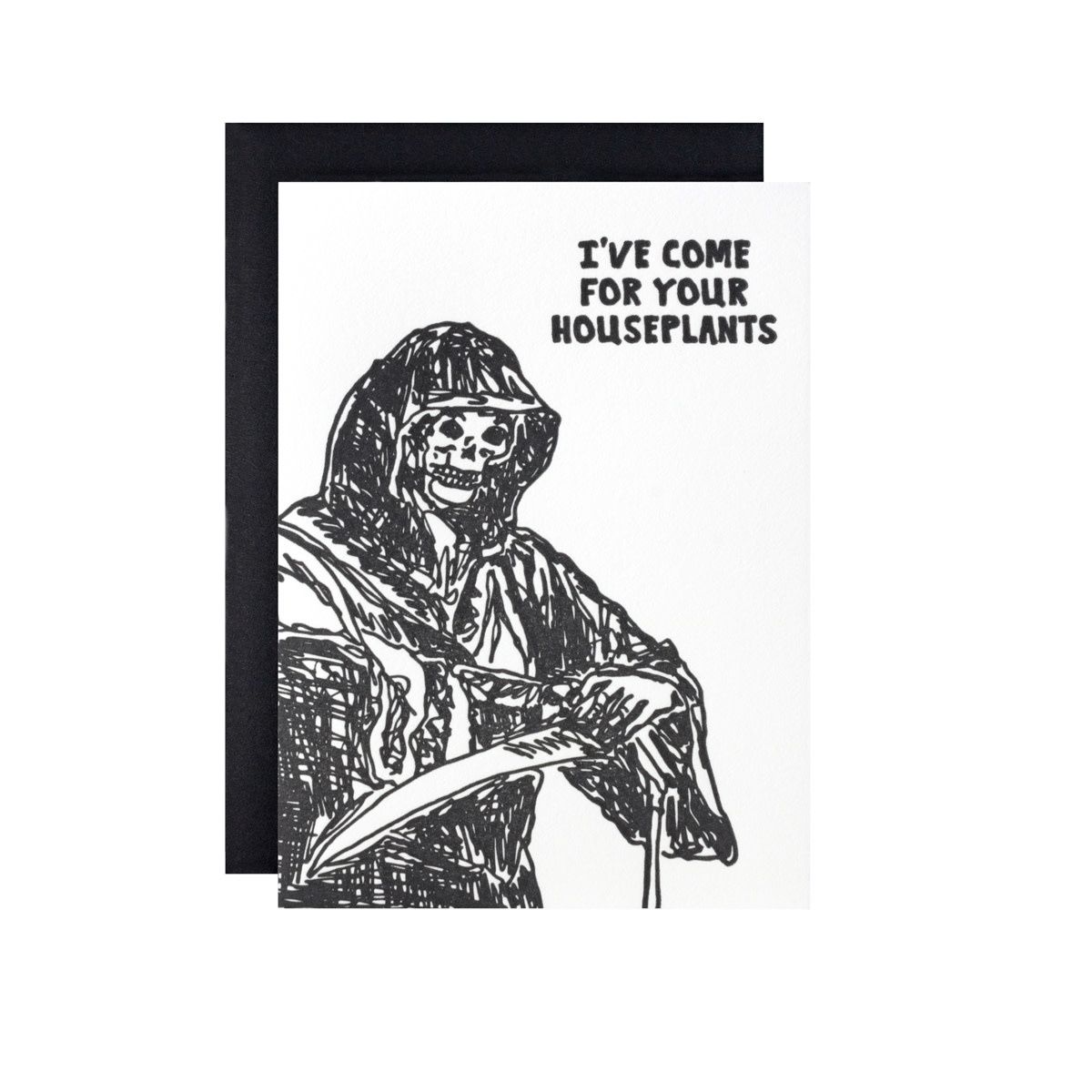 Houseplants Reaper Letterpress Card