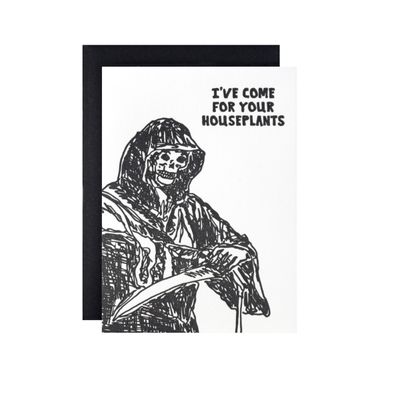 Houseplants Reaper Letterpress Card