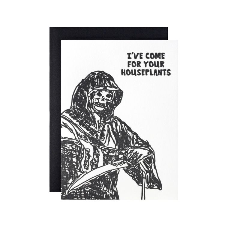 Houseplants Reaper Letterpress Card