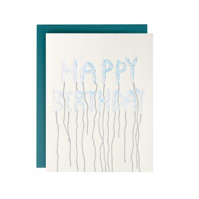 Birthday Balloons Supreme Letterpress Card