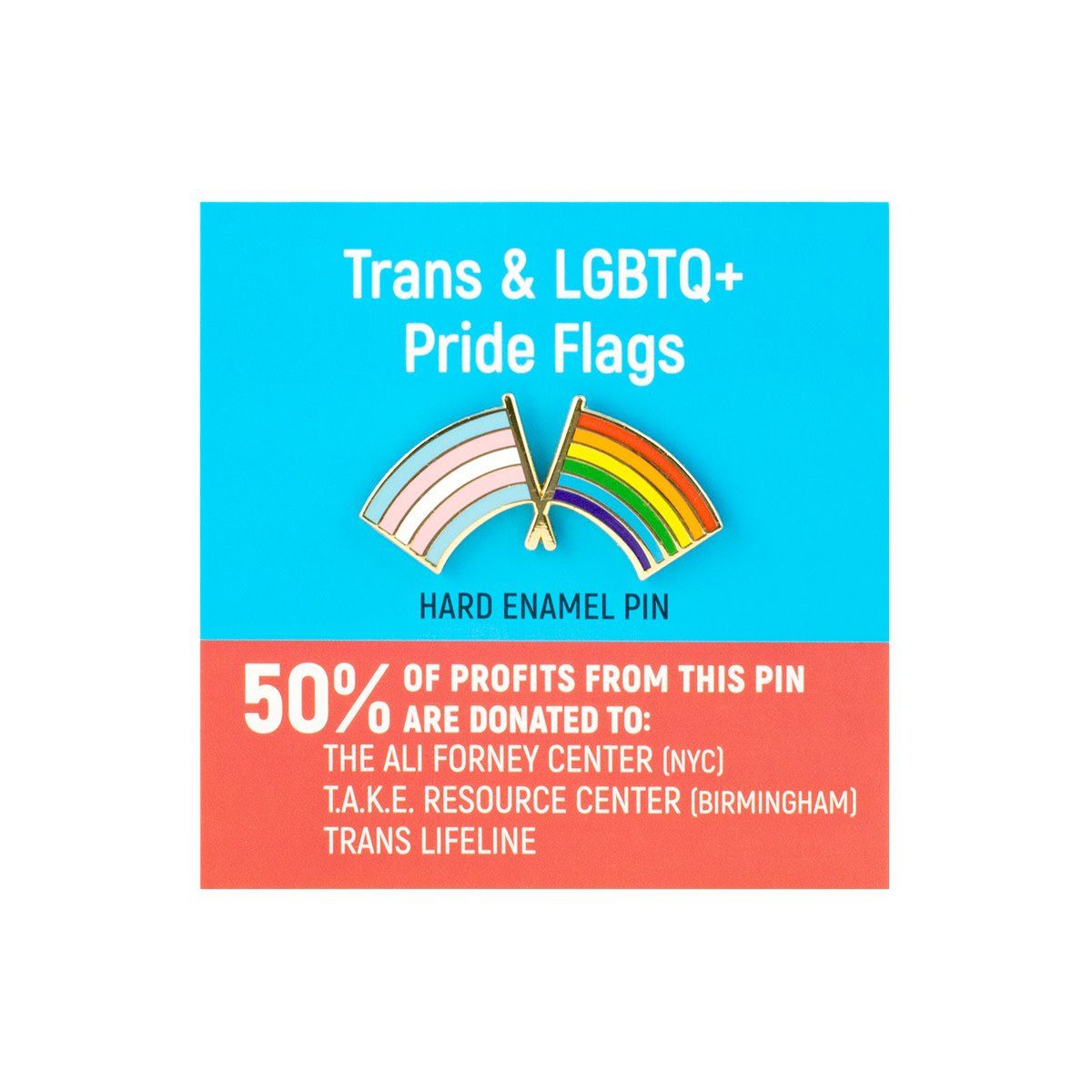 Trans and LGBTQ+ Pride Flag Combo Pin