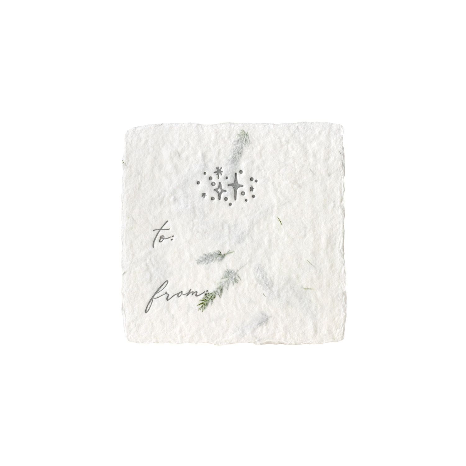 Petite Stars Fern Handmade Paper Letterpress Tag