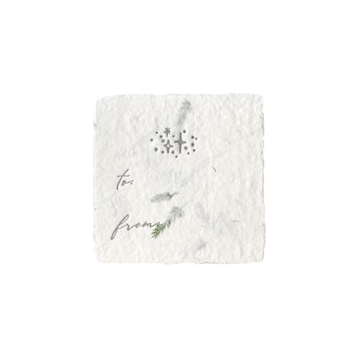 Petite Stars Fern Handmade Paper Letterpress Tag