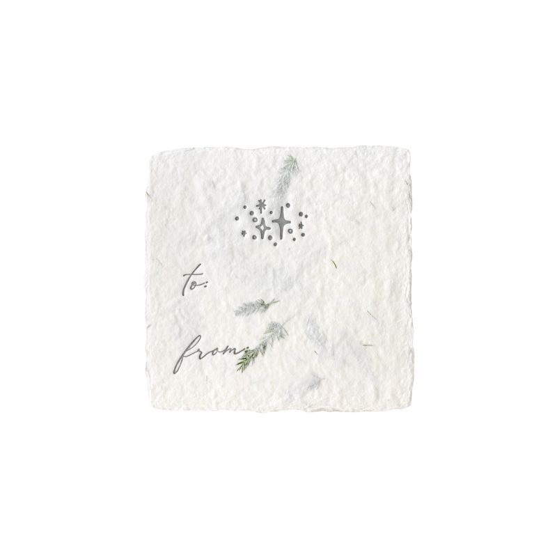Petite Stars Fern Handmade Paper Letterpress Tag