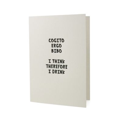 Cogito Ergo Bibo Letterpress Card
