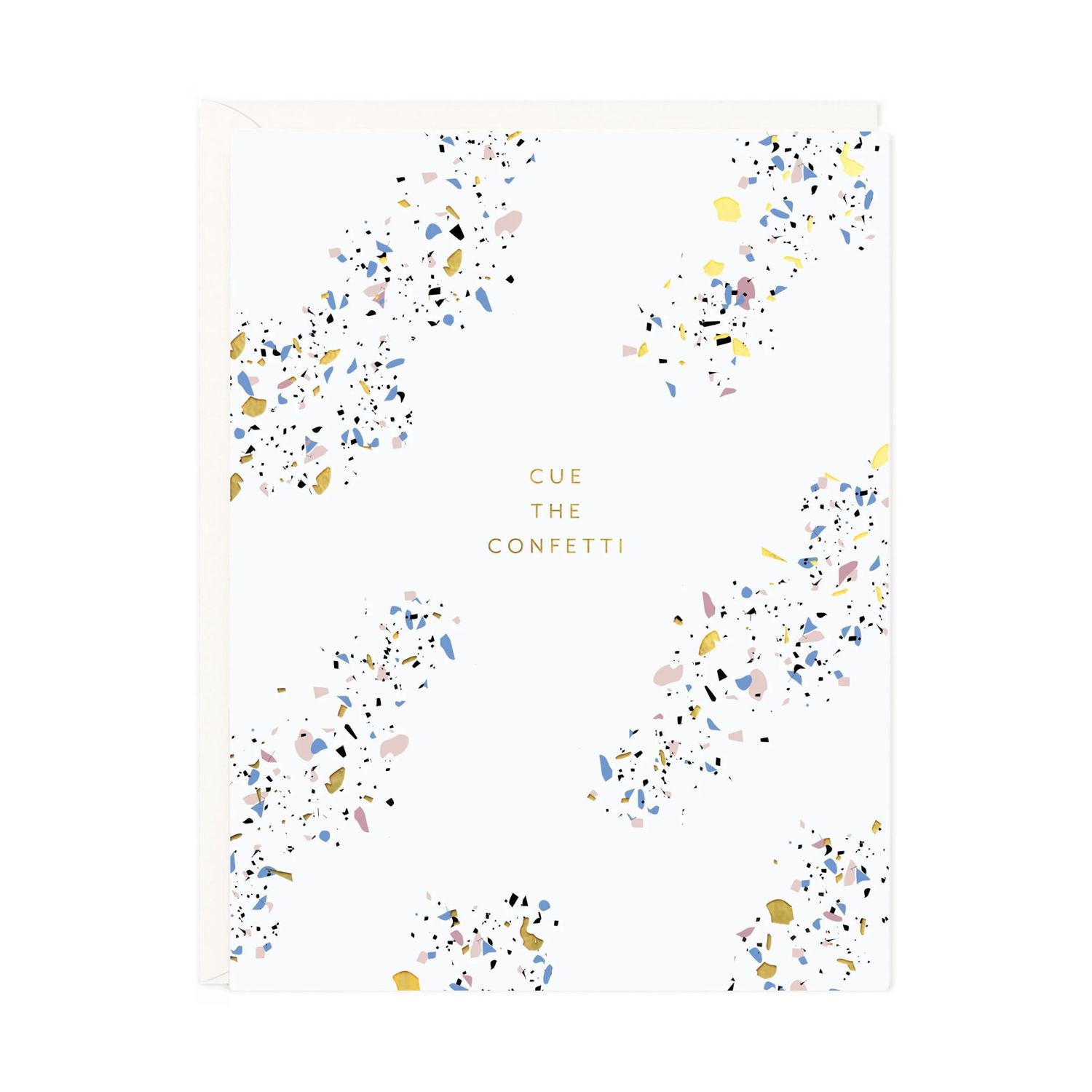 Cue Confetti Letterpress Card