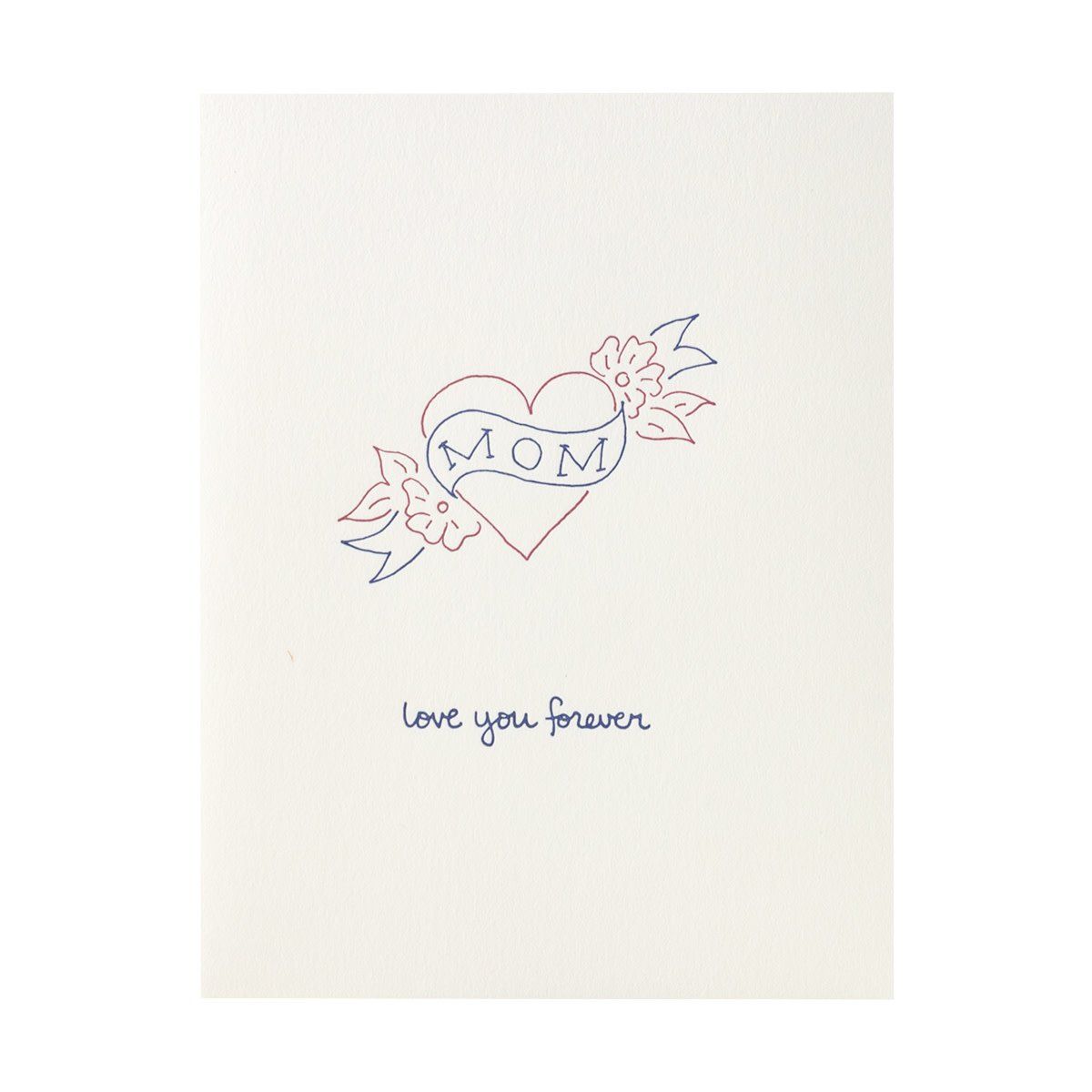 Love You Forever Mom Letterpress Card