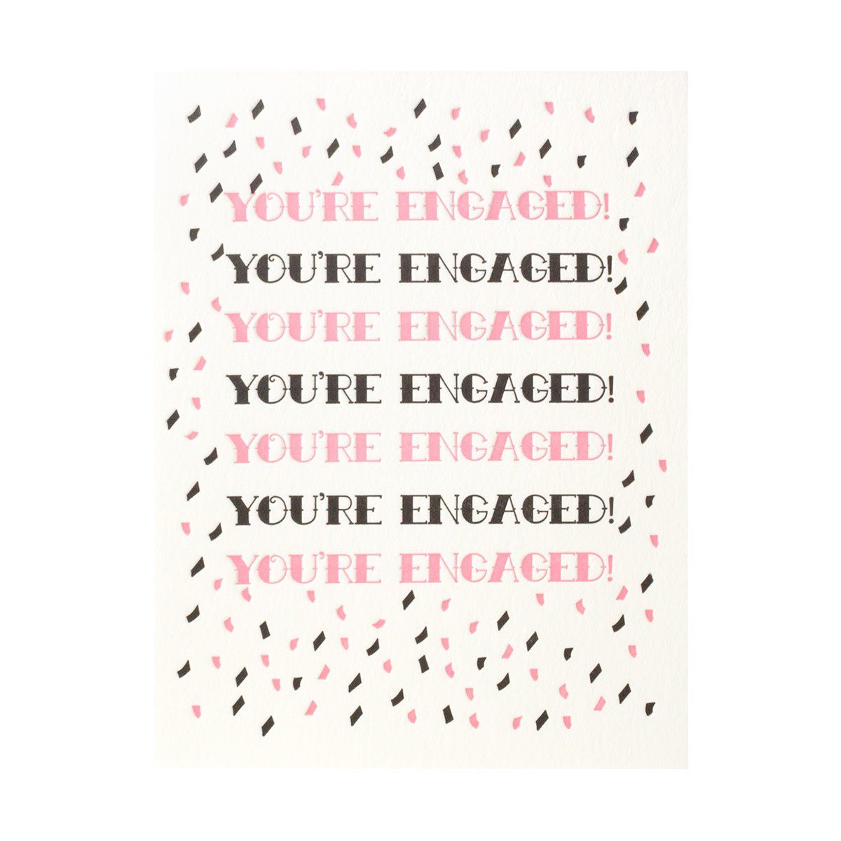 Confetti You&#39;re Engaged Letterpress Card