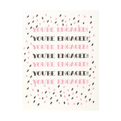 Confetti You&#39;re Engaged Letterpress Card