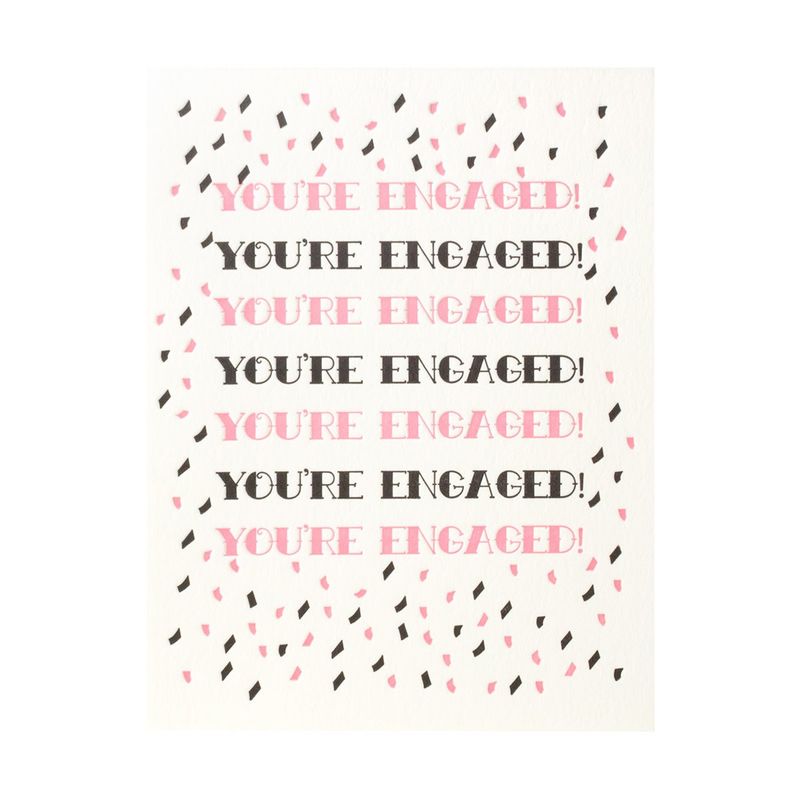 Confetti You&#39;re Engaged Letterpress Card