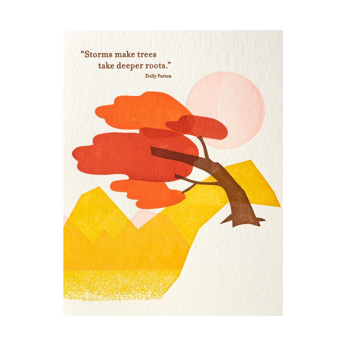 Strong Tree Dolly Parton Quote Letterpress Card