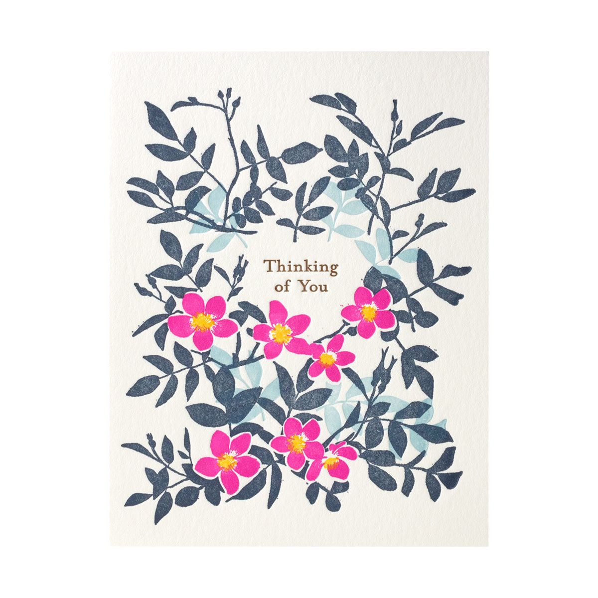 Flowers Thinking of You Letterpress Card