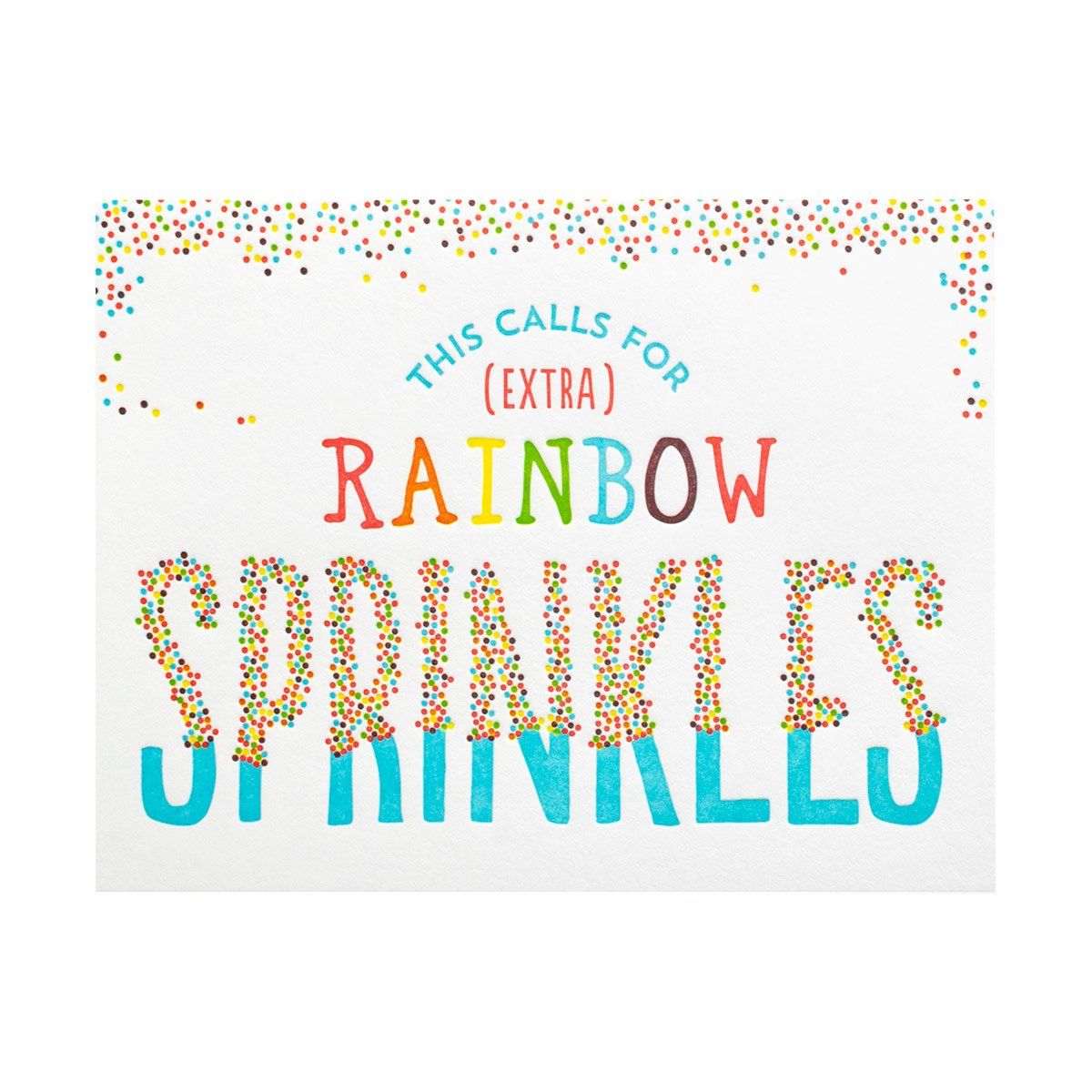 Rainbow Sprinkles Letterpress Card