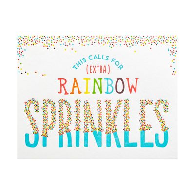 Rainbow Sprinkles Letterpress Card