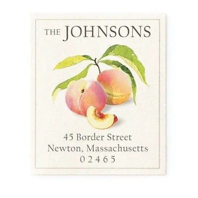 juicy peaches address label