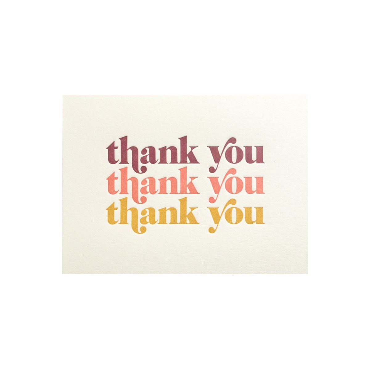Trio Thanks Letterpress Card 6pk