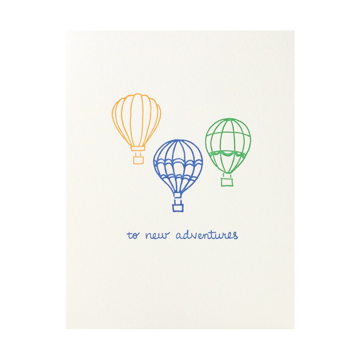 To New Adventures Letterpress Card