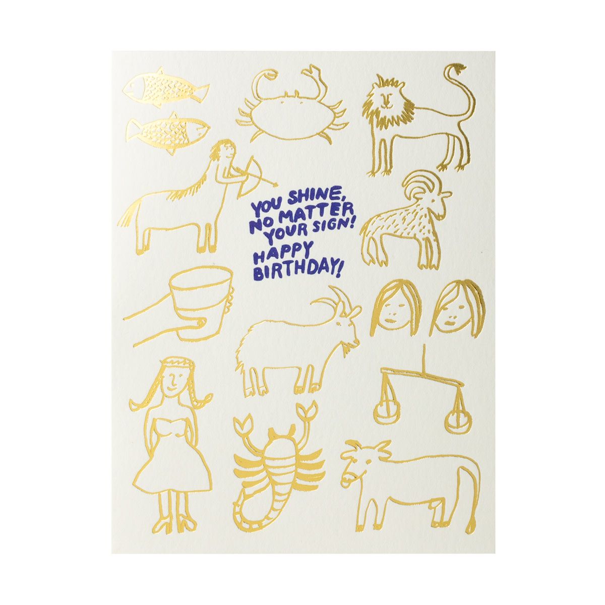 Zodiac Birthday Letterpress Card