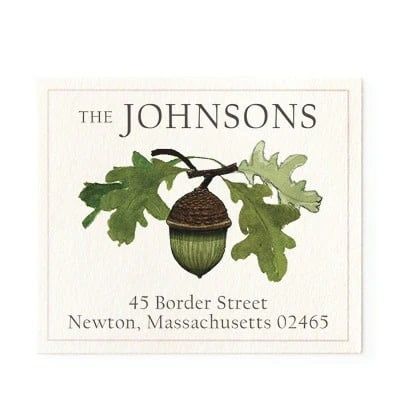 acorn stem address label