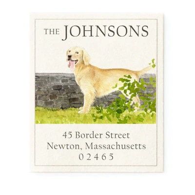 golden retriever address label