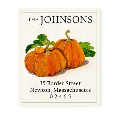 pumpkin trio address label
