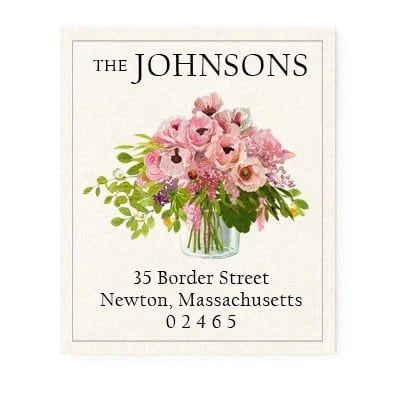 oriental poppies address label