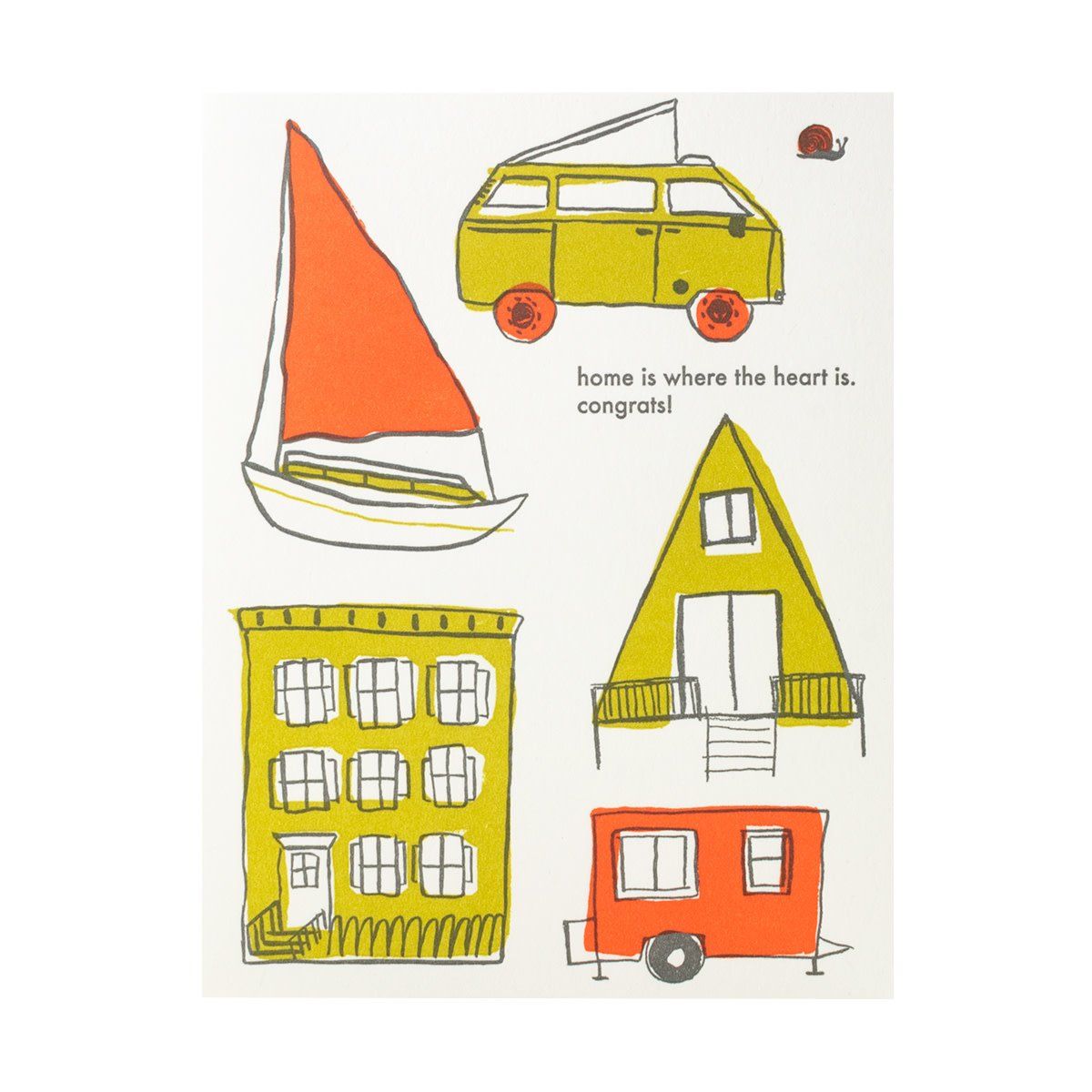Home Is Where the Heart Is Letterpress Card