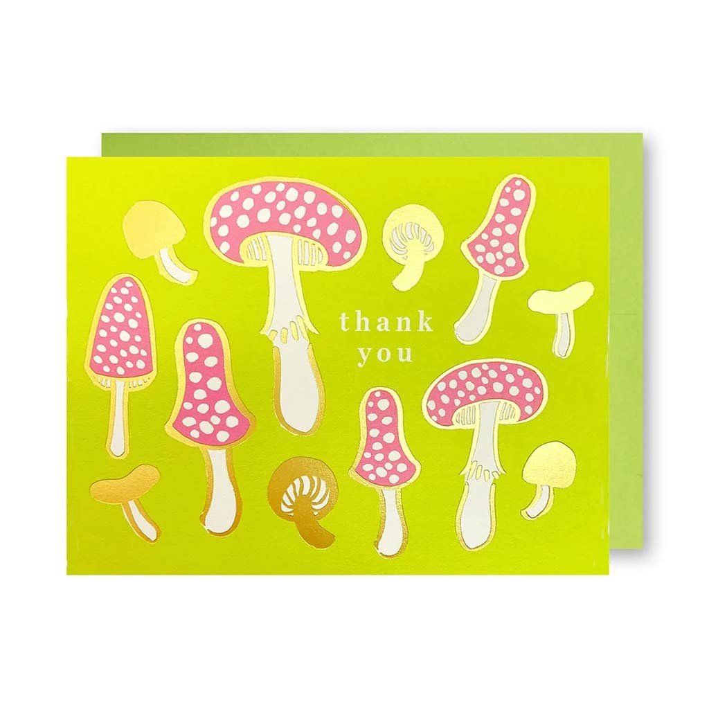 Thank You Mushrooms Letterpress Card