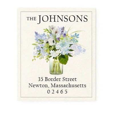 Lavender Blue Return Address Label