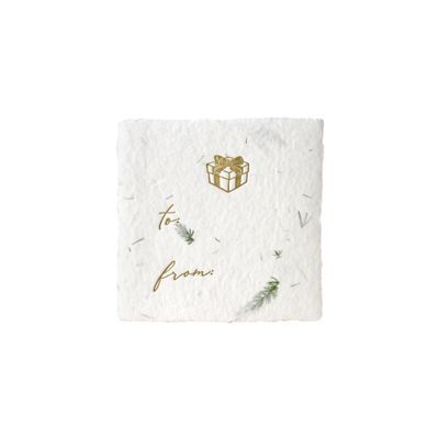 Petite Present Fern Handmade Paper Letterpress Tag
