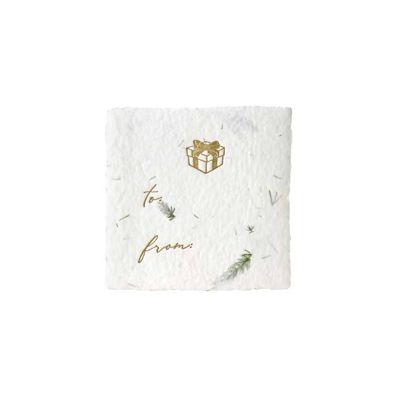 Petite Present Fern Handmade Paper Letterpress Tag