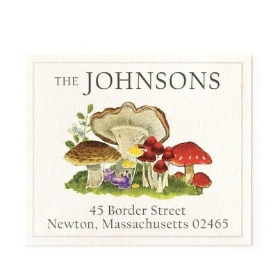 mushrooms address label
