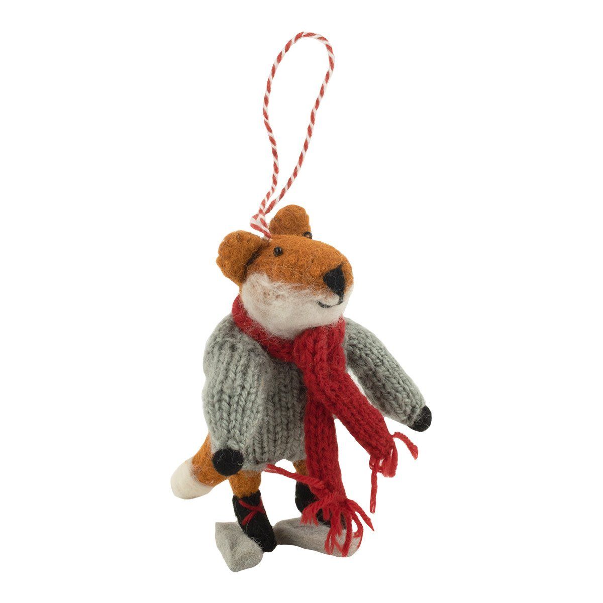 Fox with Skates Ornament
