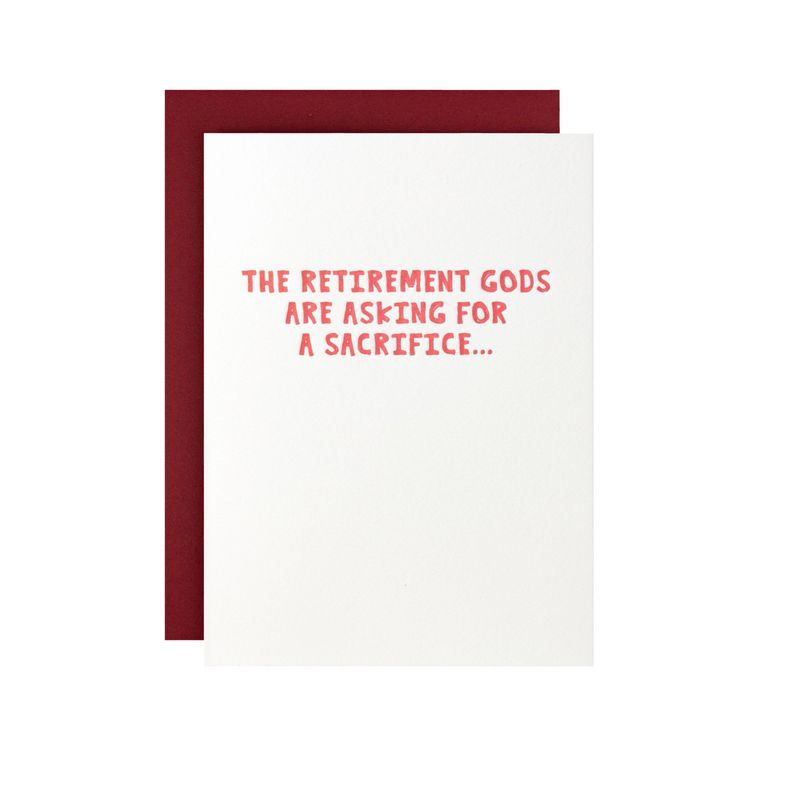 Retirement Gods Letterpress Card