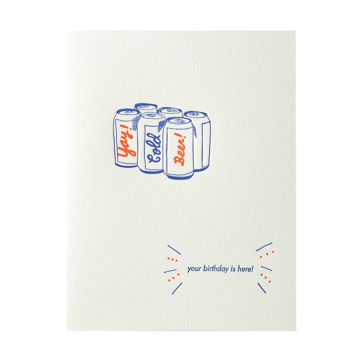 Yay! Cold Beer! Birthday Letterpress Card