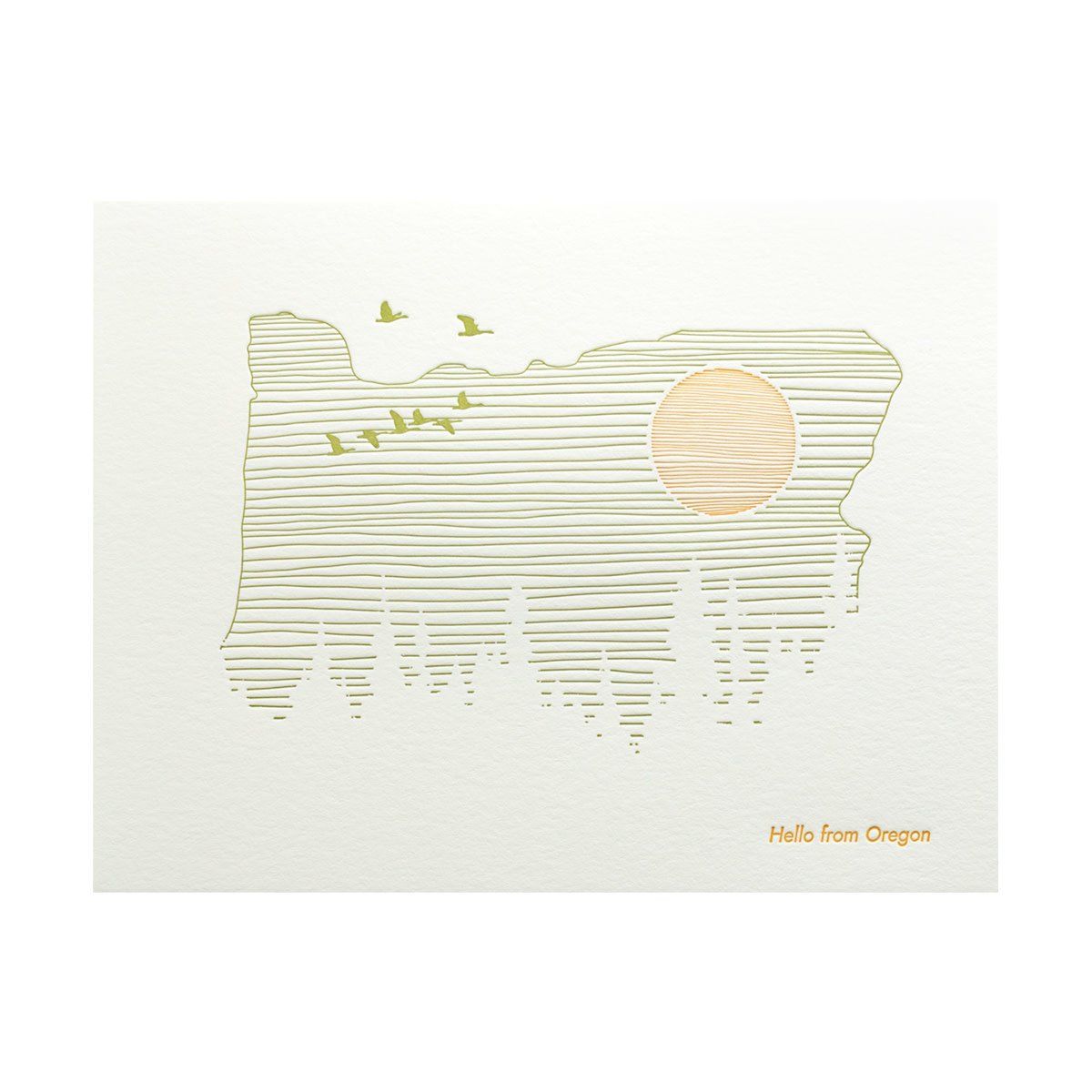 Hello From Oregon Letterpress Card