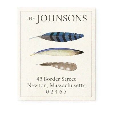 feathers address label