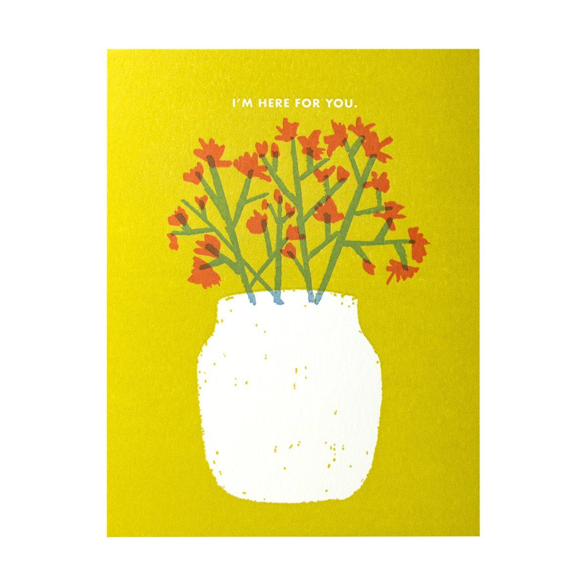 Here For You Flowers Letterpress Card