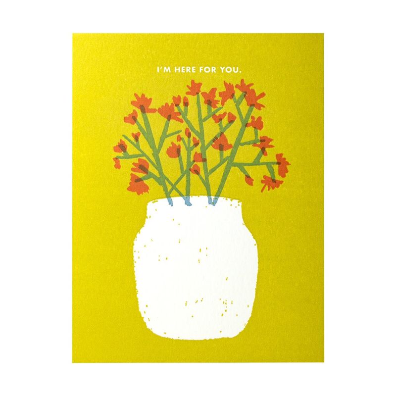 Here For You Flowers Letterpress Card